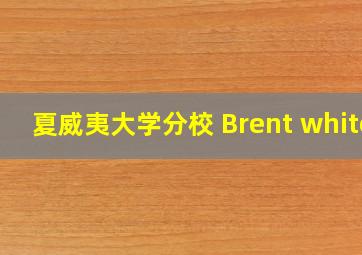 夏威夷大学分校 Brent white